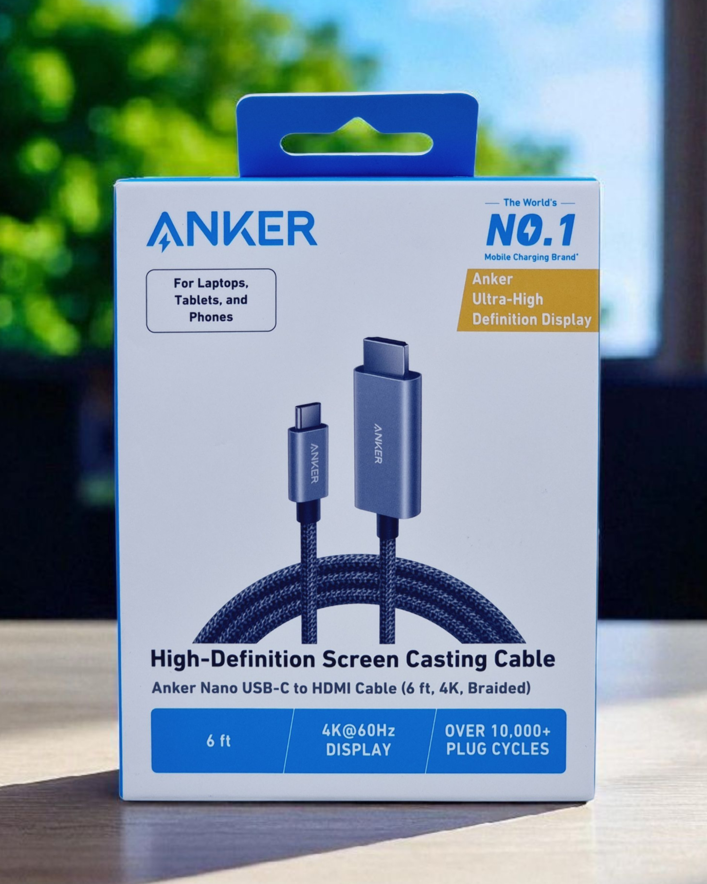 ANKER NANO USB-C TO HDMI BRAIDED CABLE 6FT