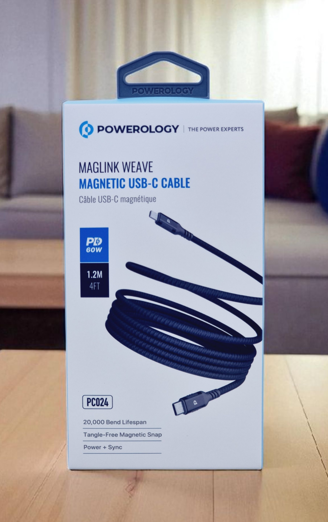 POWEROLOGY MAGLINK WEAVE MAGNETIC USB C CABLE 1.2M
