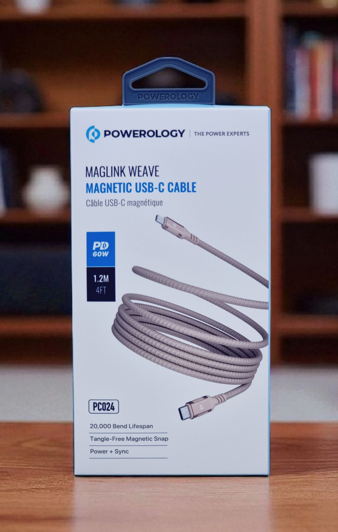POWEROLOGY MAGLINK WEAVE MAGNETIC USB C CABLE 1.2M