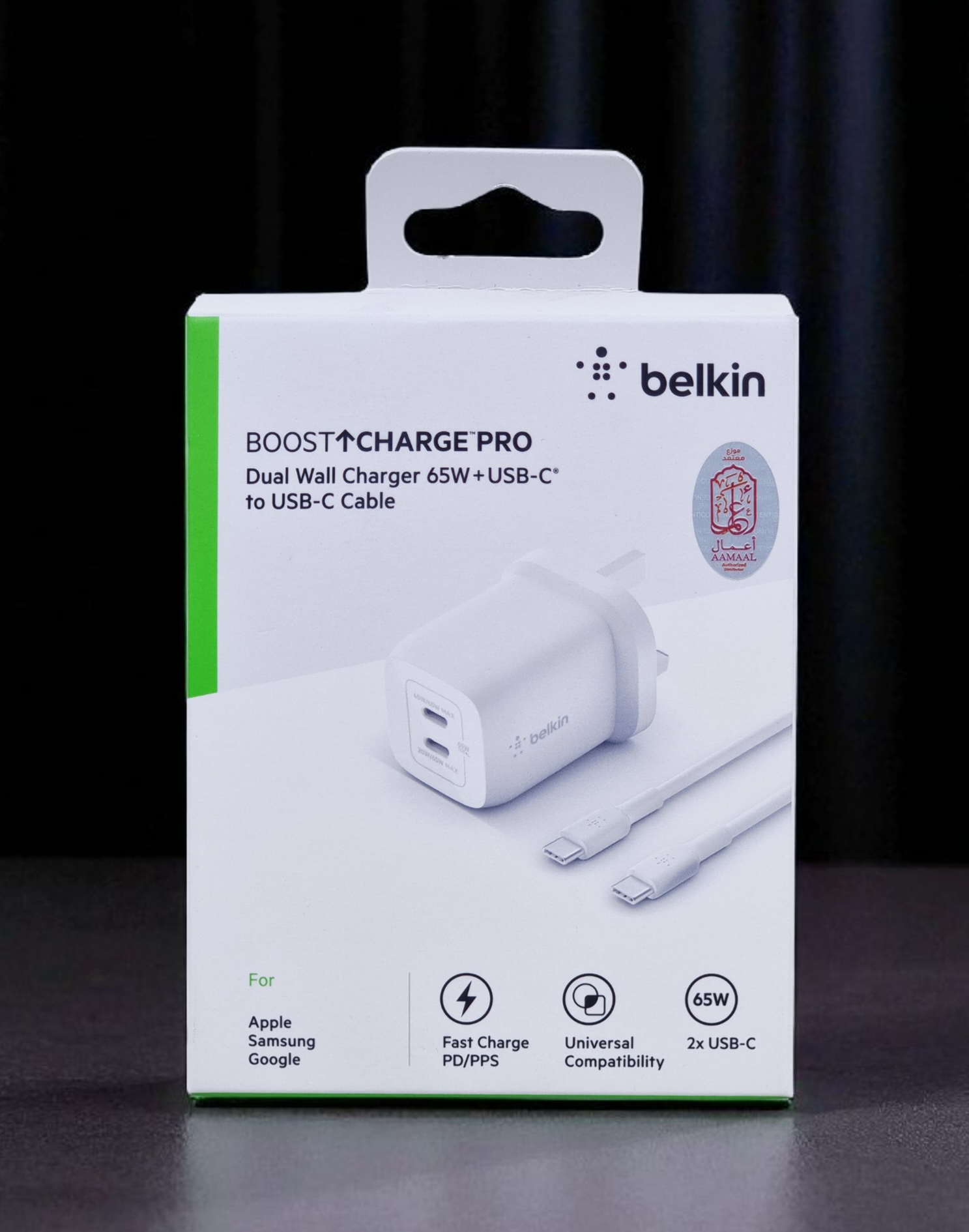 BELKIN BOOSTCHARGE PRO DUAL WALL CHARGER + USB C TO USB C CABLE