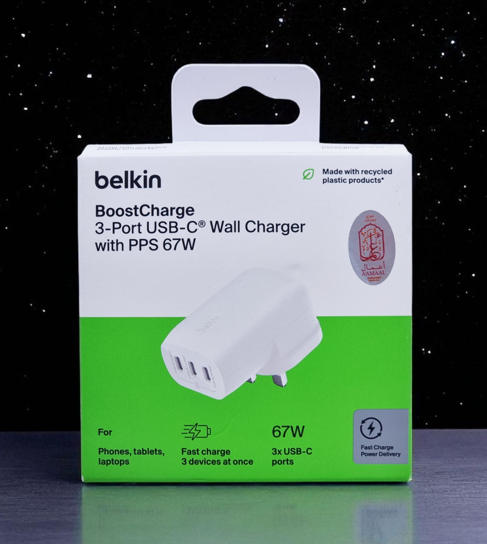 BELKIN BOOSTCHARGE 3 PORT USB C WALL CHARGER WITH PPS 67W